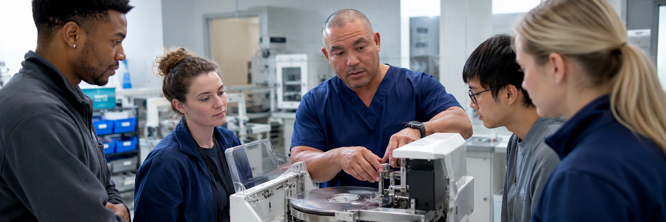 Ventilator and transport monitor service in a hospital equipment depot Ventilator and transport monitor service in a hospital equipment depot
