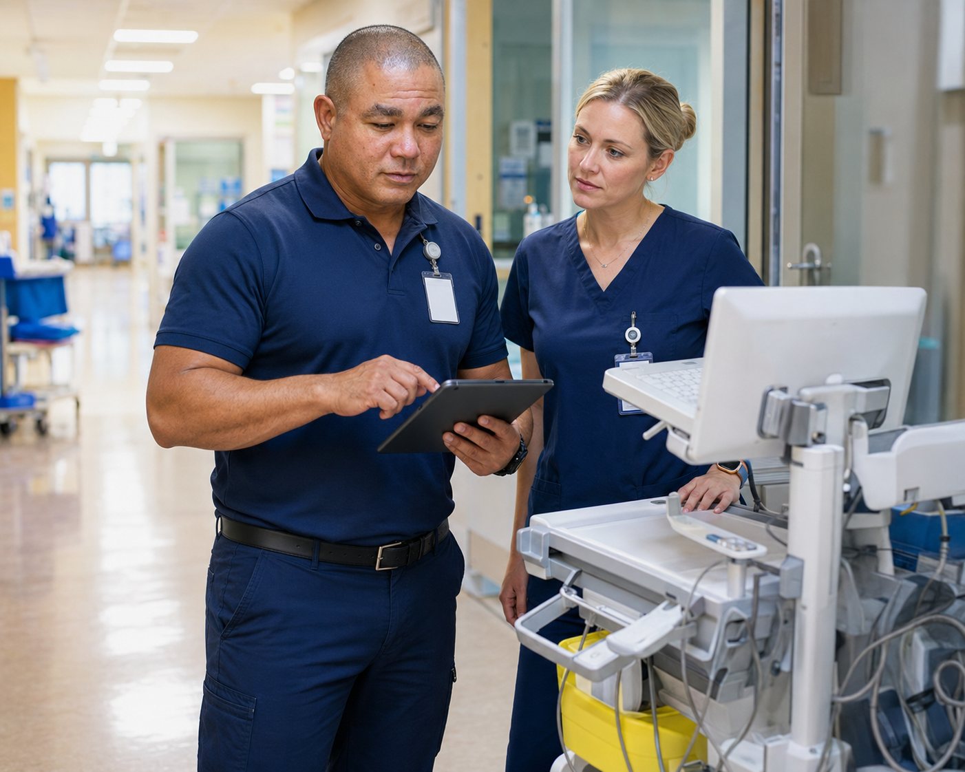 BiomedRx technician performing dialysis equipment to protect patient safety
